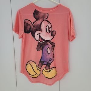 Disney Mickey Mouse Peachy Pink Juniors Shirt